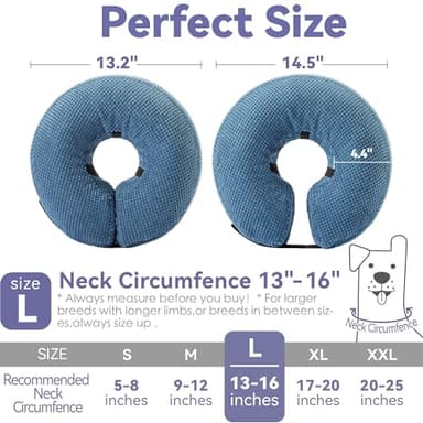 Loflaze Inflatable Dog Cone Collar - Dog Neck Donut Cone Collar Alternative After Surgery - Soft Cone for Large Medium Small Dogs Cats - Alternative Recovery E Collar (Blue, L) - Image 5