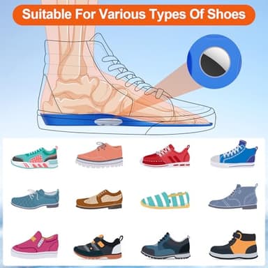 Hidden Holder Insole Compatible with AirTag, Tracking Device Insert Case for Kids Adults and Elderly, Secure Fit for Sneakers & Daily Shoes, Anti-Lost Tracker Soft Inserts for Shoes, Blue (175-190mm) - Image 7