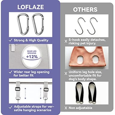 Loflaze Dog Grooming Hammock Harness for Dogs & Cats with Pet Nail Clipper Trimmer - Cat Hanger Sling for Trimming Clipping Nails- Dog Hammock Restraint Bag for Small Medium Large pet （ Grey XS） - Image 5