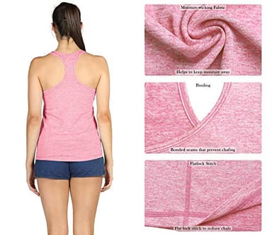 icyzone Workout Tank Tops for Women - Racerback Athletic Yoga Tops, Running Exercise Gym Shirts(Pack of 3)(L, Charcoal/Red Bud/Pink) - Image 6