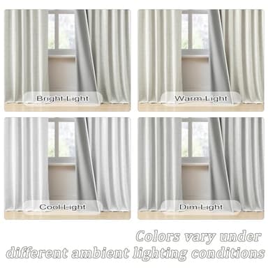 RAIN CITY Natural Blackout Curtains 90 Inch Long 2 Panels Set,Back Tab/Rod Pocket/Pleated Look with Hooks,Linen Blend Textured Boho Black Out Sunblock Summer Drapes for Living Room 50W x 90L - Image 5