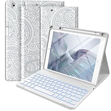 Hamile for iPad 9th Generation Case with Keyboard 10.2 Inch - Backlit Wireless Detachable Folio Keyboard Cover with Pencil Holder for iPad 8th Gen/7th Gen/iPad Pro 10.5"/iPad Air 3rd Gen (Gray) - Image 1