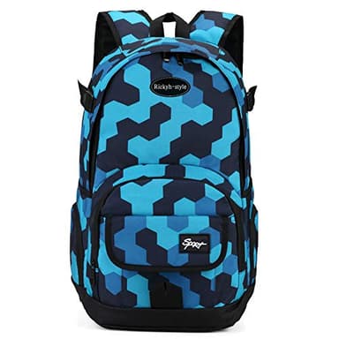 rickyh style School Backpack Travel Bag for Men & Women Lightweight College Back Pack with Laptop Compartmen - Image 1