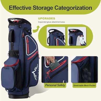 GoHimal 14 Way Golf Stand Bag, Golf Bags for Men with Stand, Top Dividers Ergonomic with 10 Pockets - Image 7