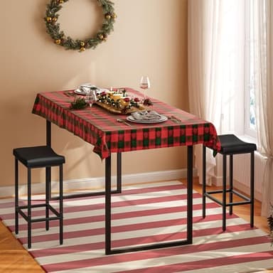 HOOBRO Bar Stools, Set of 2 Bar Chairs, Counter Height Stools, Saddle Barstools with Curved Surface, 24.8 Inches, 2.4" Thick Upholstery, for Kitchen, Dining Room, Cafe Black BB10BY01 - Image 6