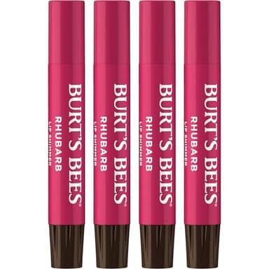 Burt's Bees Shimmer Lip Tint Set, Tinted Lip Balm Stick, Moisturizing for All Day Hydration with Natural Origin Glowy Pigmented Finish & Buildable Color, Rhubarb (4-Pack) - Image 1