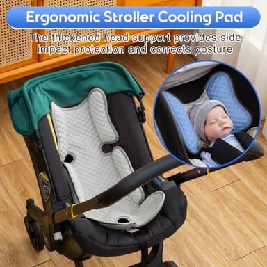 Kaseeous Car Seat Cooling Pad for Baby, Mink Dot Car Seat Cooler Mat for Girls Boys, Stroller Cooling Pad with 3D Breathable Mesh, Multifunctional Infant Carseat Cooling Insert Liner for Summer - Image 4
