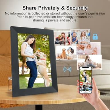 Frameo 10.1 Inch Smart WiFi Digital Photo Frame,Digital Picture Frame with 16GB Storage & SD Slot, Electronic Picture Frame IPS Touch Screen with Auto-Rotate, Frameo Digital Frame WiFi - Image 4