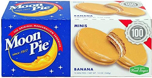 MoonPie Mini Marshmallow Sandwich Small Icing Dipped Graham Cracker & Marshmallow Snack 12 Count, Banana, 96 Oz (Pack of 8) - Image 1