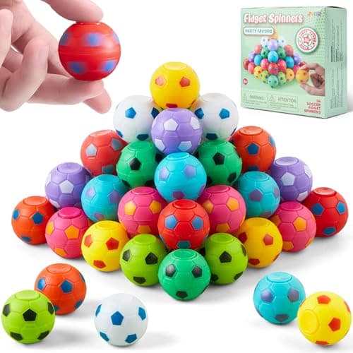 JOYIN 36 Pack Soccer Fidget Spinners for Kids, Soccer Party Favors, Fidget Toys Bulk, Stress Balls, Goodie Bag Stuffers for Birthday Party, Treasure Box for Classroom - Image 1