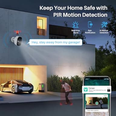 MaxiViz 2K Security Cameras Wireless Outdoor, Battery Powered WiFi Cameras for Home Security Indoor with AI Motion Detection, Color Night Vision, 2-Way Talk, IP66, SD/Cloud Storage, 2 Pack - Image 4