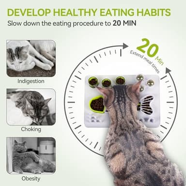 ALL FOR PAWS Interactive Cat Puzzle Feeder with 3 Catnip Balls – Slow Feeder Treat Dispenser Puzzle Toy for Indoor Cats, Mental Stimulation Digger Modules - Image 3