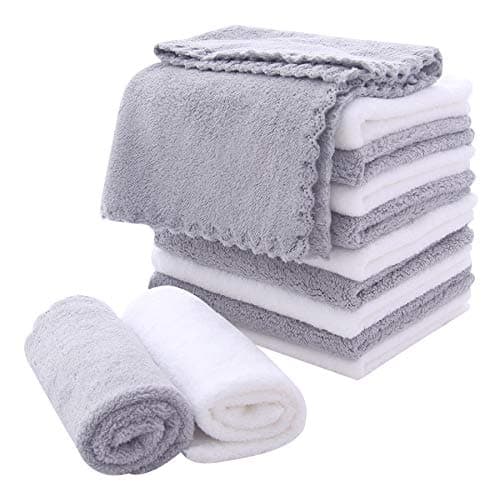 MOONQUEEN Microfiber Facial Cloths Fast Drying Washcloth 12 Pack - Premium Soft Makeup Remover Cloths - Highly Absorbent - Image 1