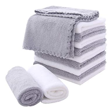 MOONQUEEN Microfiber Facial Cloths Fast Drying Washcloth 12 Pack - Premium Soft Makeup Remover Cloths - Highly Absorbent - Image 1