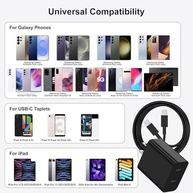 45W Super Fast Charger Type C 2Pack 10ft, USB C Wall Charging and Long Android Phone Charger Cable Cord for Samsung Galaxy S25 Ultra/S25 Plus/S25/S24+/S24 Ultra/S23 Ultra/S22 Plus/S21/Note 20/Note10+ - Image 7