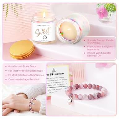 Jumway Birthday Gift Box for 18th Girls - Elegant Coming-of-Age Care Package with 'Sweet 18' Cup, Rose Gold Mirror, Spa Gifts Set - Perfect 18th Birthday Gifts for Daughter, Sister, Teen - Image 5