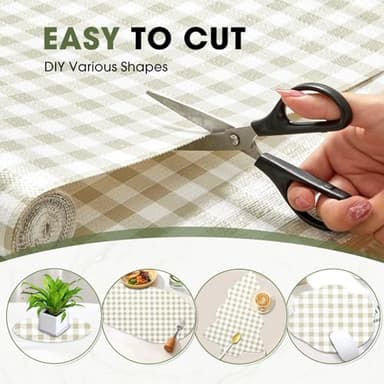 Beautysaid Shelf and Drawer Liner for Kitchen Cabinet, Non Adhesive Non Slip Shelf Paper Waterproof Washable Thickened for Dresser Pantry Shelve Bathroom Protector Liner(Checkered,12 in x 10 FT) - Image 6