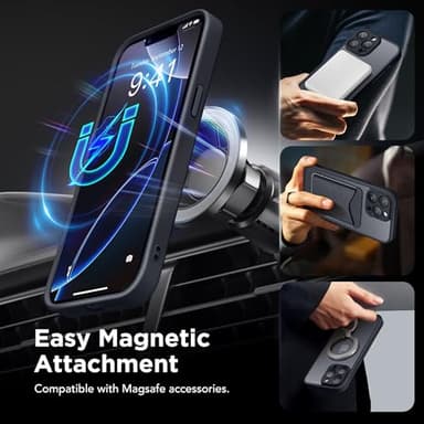 GolbinBox Magnetic for iPhone 13 Pro Case,Compatible with MagSafe,[Full Camera Protection][Privacy Screen Protector] Translucent Phone Cover for iPhone 13 Pro 6.1 Inch (Matte Black) - Image 3