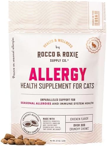 Rocco & Roxie Seasonal Allergy Relief for Cats, Cat Supplements & Vitamins, Probiotics to Support Gut Health, Fish Oil for Skin, Sneezing & Itching from Seasonal Allergies, Tart Cherry Immune Support - Image 3