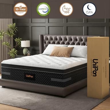 UniPon Firm King Mattress 14 Inch, Cooling Gel Hybrid Mattresses for Back Pain Relief Extra Lumbar Support Motion Isolation with 960+ Pocket Springs, Fiberglass-Free 365 Night Trial - Image 7