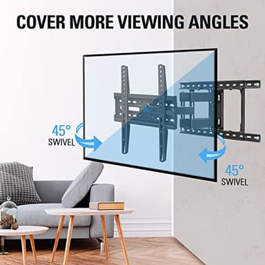 Mounting Dream TV Wall Mount for Most 32-65 Inch TV, Full Motion TV Mount with Dual Arms, Wall Mount Bracket with Swivel and Tilt, Fits 16", 18", 24" Studs, Max VESA 400x400mm, 99 LBS, MD2380-24K - Image 5