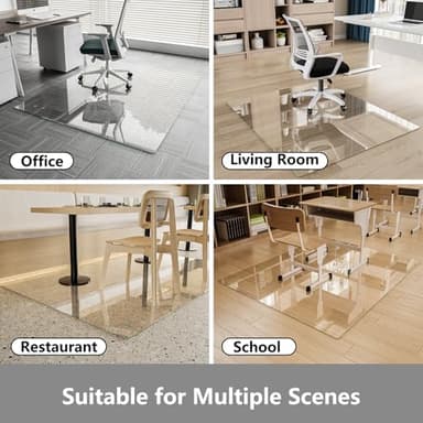 Koonmi Chair Mat for Carpet, Tempered Glass 36"x48" Office Chair Mat, Glass Chair Mats Protector with Rounded and Polished Edges, Ideal for Hardwood Floor, Carpet, Office, Desk, Rolling Chair - Image 5