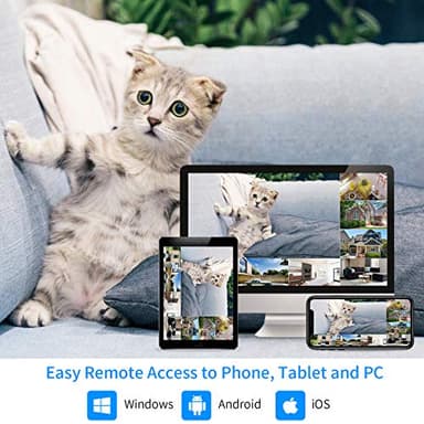 Hiseeu 2K Wireless Security Camera System, 10CH NVR Kit,8Pcs 3MP WiFi Surveillance Cameras for Home Indoor/Outdoor Use,Night Vision,Waterproof, Motion Detection, 3TB Hard Drive and DC Power Included - Image 4