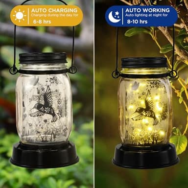 Styleonme Decor Mobile Outdoor, Solar Waterproof Hummingbird Lights with Butterfly, Gifts for Mom Women Grandma, Hummingbird Lovers Gifts, Lanterns with Stake for Yard Corridor Garden Decor - Image 7