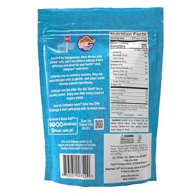 Zollipops Halloween Pack - Clean Teeth Pops Sugar Free Candy with Xylitol, Dye-Free Lollipops - Keto & Diabetic-Friendly, Dentist-Approved Treats for Kids (Assorted Fruit, 1.6oz, Pack of 8) - Image 2