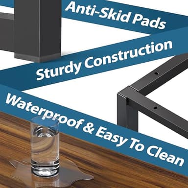 SHW Mission 48-Inch Home Office Computer Desk, Walnut - Image 4