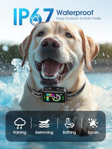 DINJOO Bark Collar, Dog Bark Collar for Large Medium Small Dogs,Smart Bark Collar,Rechargeable Anti Barking Training Collar with 8 Adjustable Sensitivity,Bark Shock Collar with Beep (Dark Black) - Image 4