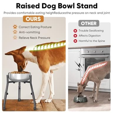 Elevated Dog Bowls [ 2 Pack ], Adjustable Metal Raised Raised Dog Bowl Stand for Medium & Large Dogs, Adjustable Wide 6.3"-10.2",3 Height Adjustment(Bowl Not Included) - Image 2