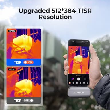 TOPDON TC002C Thermal Camera, 512 x 384 Super Resolution, 256 x 192 IR Resolution, Thermal Imager for iPhone 15/16 Series and iPads with Type-C Port, -4°F~1022°F Temp Range, Upgraded Version of TC002 - Image 2