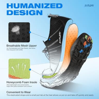 SIMARI Water Shoes for Women Men - Barefoot Quick-Dry Aqua Socks | Lightweight Swim Shoes for Surfing, Swimming, Beach Sports, Kayaking, Diving | Non-Slip Design - Image 4
