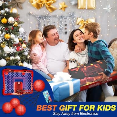 ropoda Indoor Basketball Hoop, Mini Hoop with 7 LED Lights, 3 Modes Scoreboard, Mini Hoop with 4 Balls Over The Door, Basketball Hoop Indoor, Toys Gifts for Kids Adults - Image 6