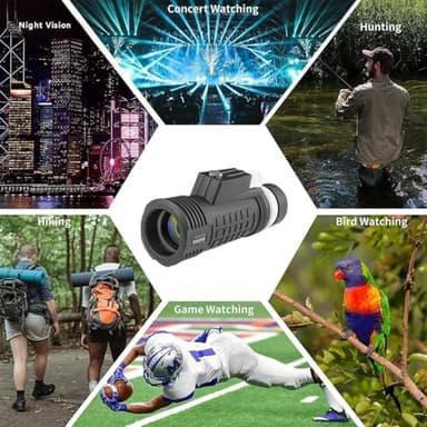 Monocular Telescope for Adults,40x60 HD Large Vision Monoculars with Smartphone Adapter Tripod,High Powered Monocular for Birdwatching Hunting Hiking Camping,BAK4 Prism FMC Lens,Waterproof (12x60) - Image 7