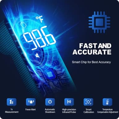 No-Touch Thermometer for Adults and Kids, Accurate Digital Baby Thermometer, Fever Alarm & Silent Mode, 2 in 1 Forehead & Object Mode - Image 7