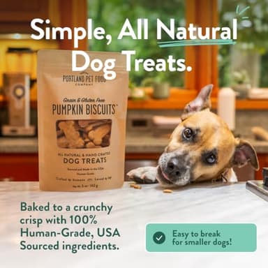 Portland Pet Food Company Pumpkin Dog Treats Healthy Biscuits for Small Medium & Large Dogs - Grain-Free, Human-Grade, All Natural Cookies, Snacks & Puppy Training Treats - Made in The USA - 5 oz - Image 2