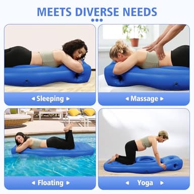 Toggloo Inflatable Full Body Pregnancy Pillow, Full Body Maternity Airbed with Belly Hole for Comfort – Best Prone Sleeping Support for Pregnant Women – Portable, Adjustable & Travel-Friendly, Blue - Image 5