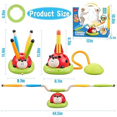 Engfa 3 in 1 Musical Jump, Toss Ring Game and Stomping Launch Rocket Launcher for Kids Toys for Girls Boys 3-5, Sports & Outdoors Toy for Ages 5-7 with Remote Control Outside Toys for Kids Ages 4-8 - Image 2