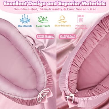 BBWOO Baby Lounger - Baby Lounger for Newborn 0-24 Months, Breathable & Soft Cotton and Velvet Cover Baby Nest, Portable Cozy Infant Lounger for Home and Travel, Ideal Baby Essentials & Shower Gifts - Image 5