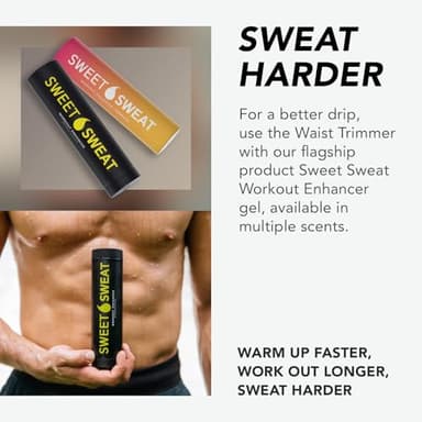 Sports Research Sweet Sweat Waist Trimmer Premium Sweat Enhancing Fitness Belt for Women & Men - 5 Adjustable Sizes - Matte Black (Large) - Image 6