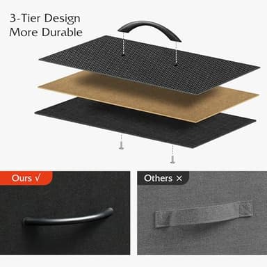 WLIVE 7 Drawer Dresser TV Stand, Entertainment Center, Media Console Table with Metal Frame and Wood Top for TV up to 45 inch, Chest of Drawers for Bedroom, Living Room, Black and Rustic Brown - Image 8