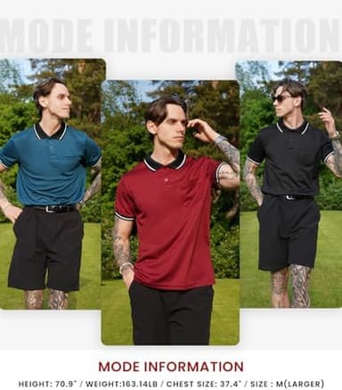 GEEK LIGHTING Men's Athletic Polo Shirts with Pocket (3-Pack - Image 4