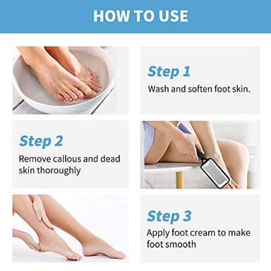 Fu Store 2 Pack Foot Files Callus Remover Stainless Steel Foot Rasp and Dual Sided Feet File Professional Scrubber Pedicure Tools Premium for Feet Care Remove Hard Skin - Image 5