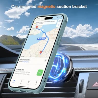 SKYLMW Compatible with iPhone 15 Pro Case with Invisible Magnetic O-Ring Stand Military-Grade Translucent Case for iPhone 15 Pro 6.1" [Compatible with MagSafe][Great Grip Feeling], Blue - Image 4