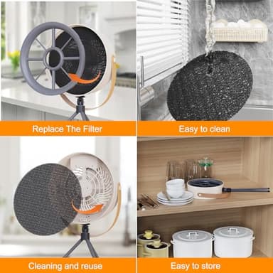 Portable Range Hood, Tabletop Hood Range, Rechargeable 3-Speed Exhaust Fan, Adjustable, Portable Range Hood for Kitchen for Caravanning, Hotpot, and Barbecue, with Low-Noise Operation - Image 7