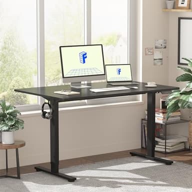 FLEXISPOT EN1 Whole Piece Standing Desk 48 x 30 Inches Height Adjustable Electric Sit Stand Home Office Desks (Black Frame + Black top,2 Packages) - Image 2