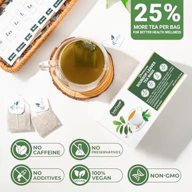 LeafLea 40 Premium Soursop Leaf Tea Bags, Pure & Natural Sour Sop Leaves, Graviola Leaves Tea, Hoja Guanabana Tea, Natural Digestion Support Herbal Tea Bags, Nutrient-Rich, No Sugar, No Caffeine - Image 4
