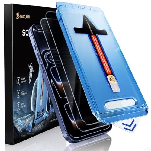 MAGIC JOHN 2 Pack for iPhone 17 Pro [6.3] inch Privacy Glass Screen Protector, Auto Dust-Elimination, Bubble Free, Easy Installation, 17pro 6.3'' - Image 1